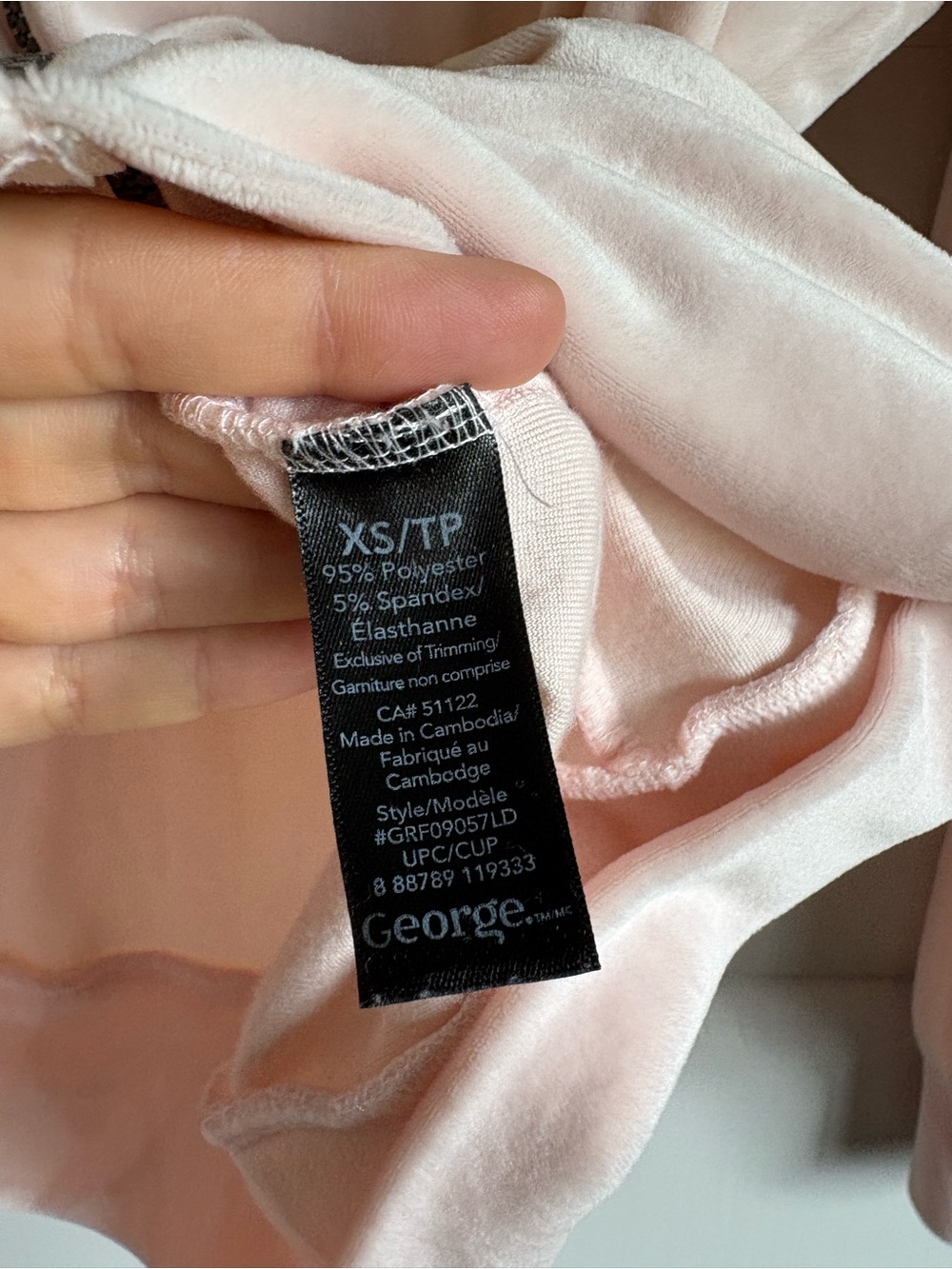 2/$35 Velour Zip Up Hoodie Light Pink Velvet XS - Picture 5 of 7